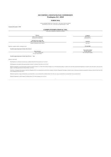 Thumbnail CompX International 10-K Annual Report 