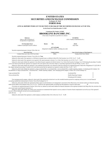 Thumbnail Brookline Bancorp 10-K Annual Report 2023