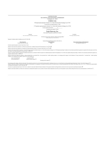Thumbnail Eagle Bancorp 10-K Annual Report 2024
