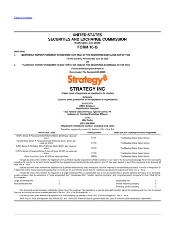 Miniature Strategy 
 (MicroStrategy) 10-Q Rapport trimestriel 2026 