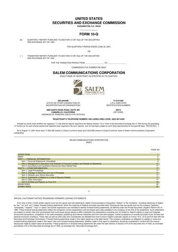 Thumbnail Salem Media Group
 10-Q Quarterly Report FY 