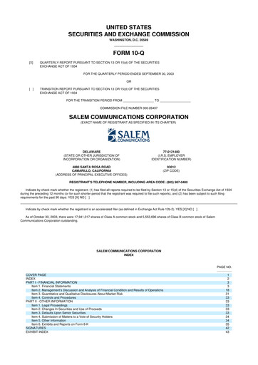 Thumbnail Salem Media Group
 10-Q Quarterly Report FY 