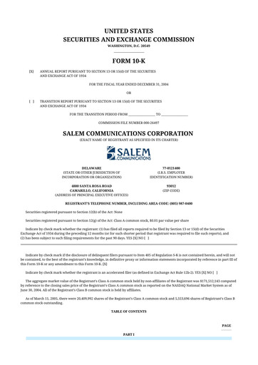 Thumbnail Salem Media Group
 10-K Annual Report 