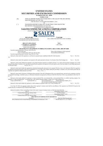 Thumbnail Salem Media Group
 10-K Annual Report 