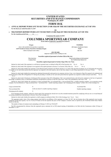 Thumbnail Columbia Sportswear
 10-K Annual Report 2017