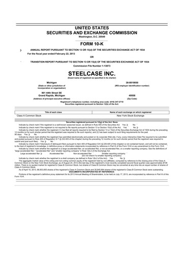 Thumbnail Steelcase 10-K Annual Report 2013