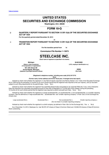 Thumbnail Steelcase 10-Q Quarterly Report FY2014 