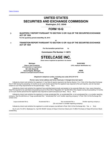 Thumbnail Steelcase 10-Q Quarterly Report FY2016 