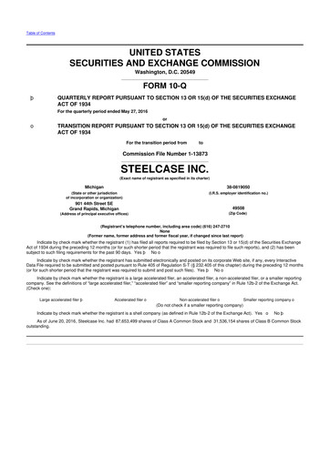 Thumbnail Steelcase 10-Q Quarterly Report FY2017 