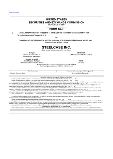 Thumbnail Steelcase 10-K Annual Report 2019