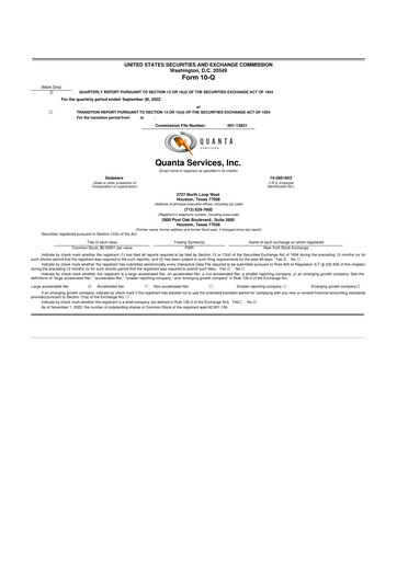 Thumbnail Quanta Services
 10-Q Quarterly Report FY2022 