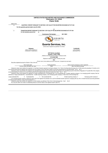 Thumbnail Quanta Services
 10-Q Quarterly Report FY2024 