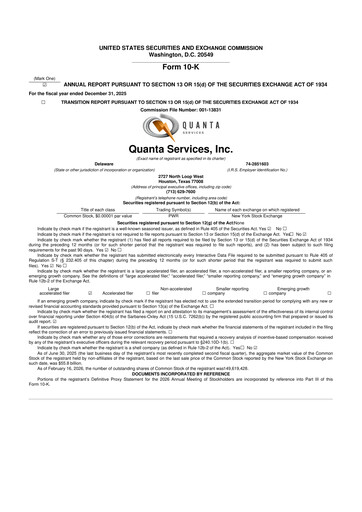 Thumbnail Quanta Services
 10-K Annual Report 2025