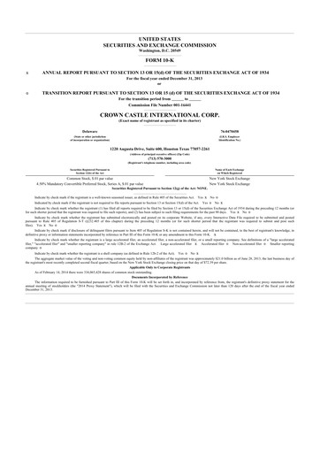 Thumbnail Crown Castle 10-K Annual Report 2013