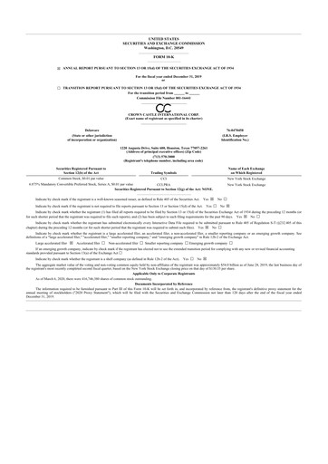 Thumbnail Crown Castle 10-K Annual Report 2019