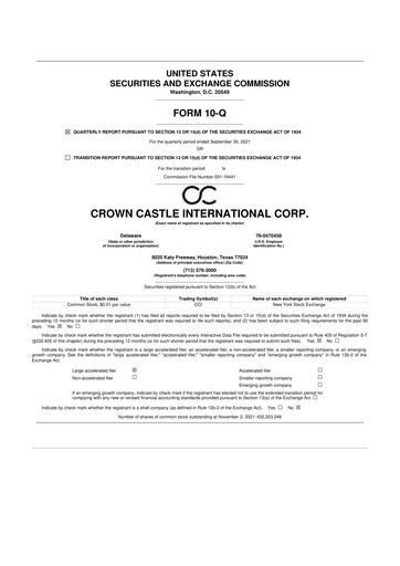 Thumbnail Crown Castle 10-Q Quarterly Report FY2021 