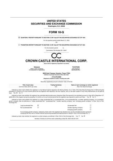 Thumbnail Crown Castle 10-Q Quarterly Report FY2022 