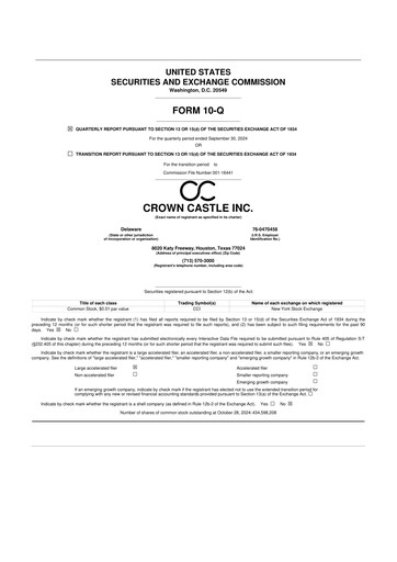 Thumbnail Crown Castle 10-Q Quarterly Report FY2024 