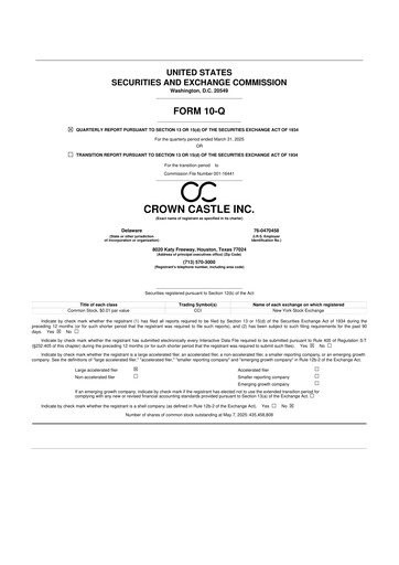 Thumbnail Crown Castle 10-Q Quarterly Report FY2025 