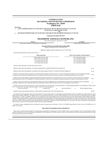 Thumbnail Telephone and Data Systems
 10-K Annual Report 2013