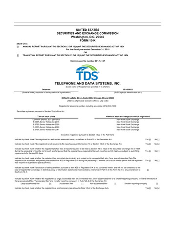 Thumbnail Telephone and Data Systems
 10-K Annual Report 2015