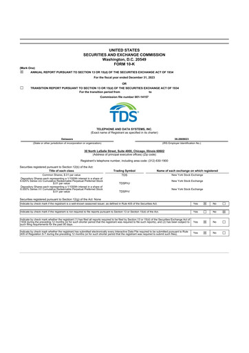 Thumbnail Telephone and Data Systems
 10-K Annual Report 2023