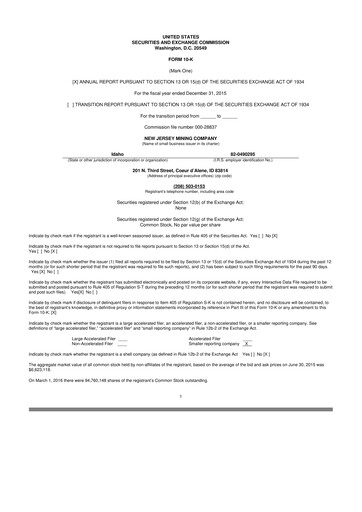 Vorschaubild Idaho Strategic Resources 10-K Jahresbericht 2015