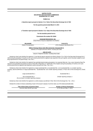 Thumbnail Westwater Resources
 10-Q Quarterly Report FY2016 