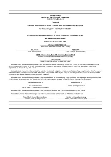 Thumbnail Westwater Resources
 10-Q Quarterly Report FY2016 