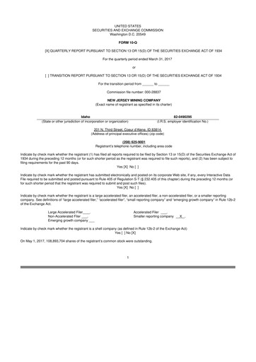 Thumbnail Idaho Strategic Resources 10-Q Quarterly Report FY2017 