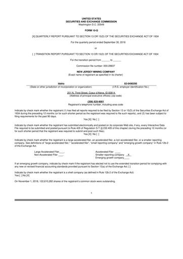 Thumbnail Idaho Strategic Resources 10-Q Quarterly Report FY2018 