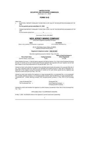 Thumbnail Idaho Strategic Resources 10-Q Quarterly Report FY2020 