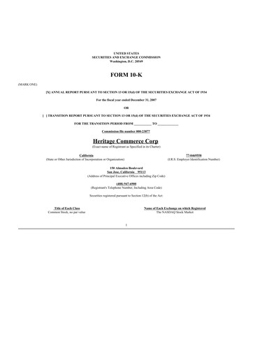 Thumbnail Heritage Commerce 10-K Annual Report 