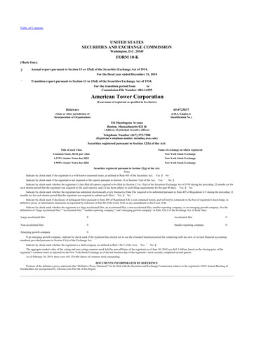 Thumbnail American Tower 10-K Annual Report 2018