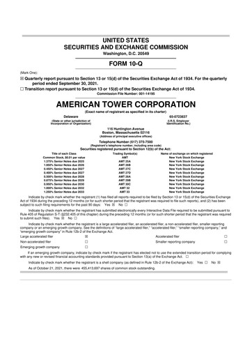 Vorschaubild American Tower 10-Q Quartalsbericht 2021 