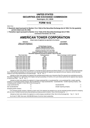 Vorschaubild American Tower 10-Q Quartalsbericht 2022 