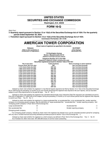 Vorschaubild American Tower 10-Q Quartalsbericht 2024 
