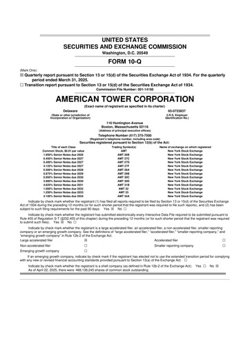 Vorschaubild American Tower 10-Q Quartalsbericht 2025 