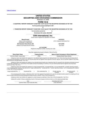 Thumbnail CRA International
 10-Q Quarterly Report FY2021 
