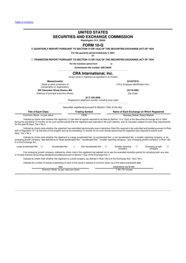 Thumbnail CRA International
 10-Q Quarterly Report FY2021 