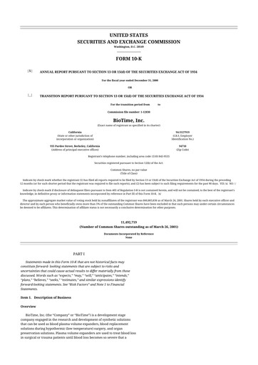 Vorschaubild Lineage Cell Therapeutics
 10-K Jahresbericht 