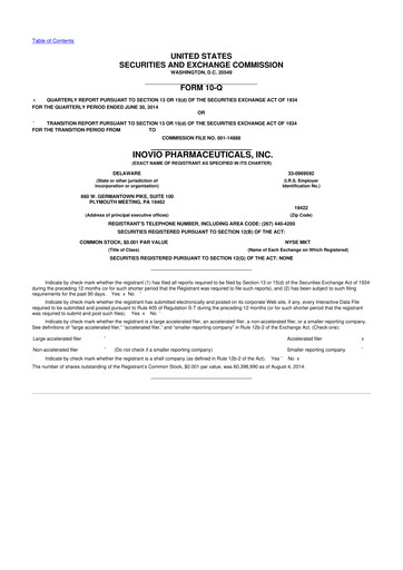 Miniature Inovio Pharmaceuticals 10-Q Rapport trimestriel 2014 