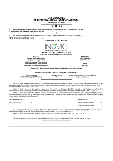 Thumbnail Inovio Pharmaceuticals 10-Q Quarterly Report FY2026 