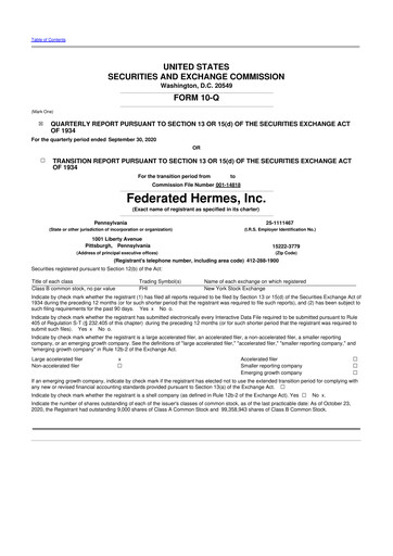 Thumbnail Federated Hermes
 10-Q Quarterly Report FY2020 