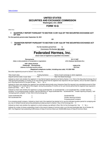 Thumbnail Federated Hermes
 10-Q Quarterly Report FY2021 