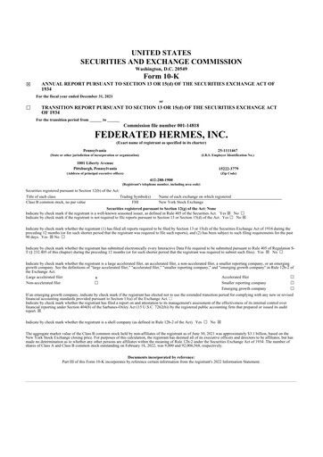 Thumbnail Federated Hermes
 10-K Annual Report 2021