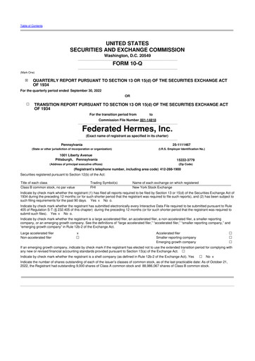 Thumbnail Federated Hermes
 10-Q Quarterly Report FY2022 