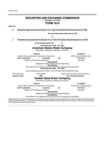 Vorschaubild American States Water
 10-Q Quartalsbericht  