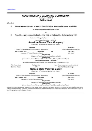 Vorschaubild American States Water
 10-Q Quartalsbericht  