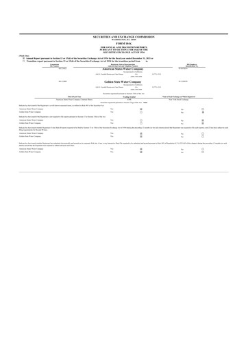 Thumbnail American States Water
 10-K Annual Report 